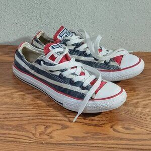 Girl's Rare Vintage Converse All Star Sneakers, Stars and Stripes , Size 1.5